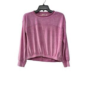 New ZELLA GIRL Kids' Size L (10/12) Cozy Active Luxe velour Top Pink *Defect*